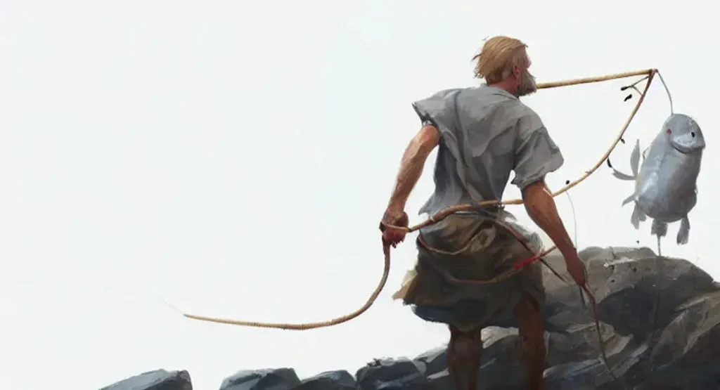 Prompt: Fisher Man, by Willem van Veldhuizen and greg rutkowski, white background