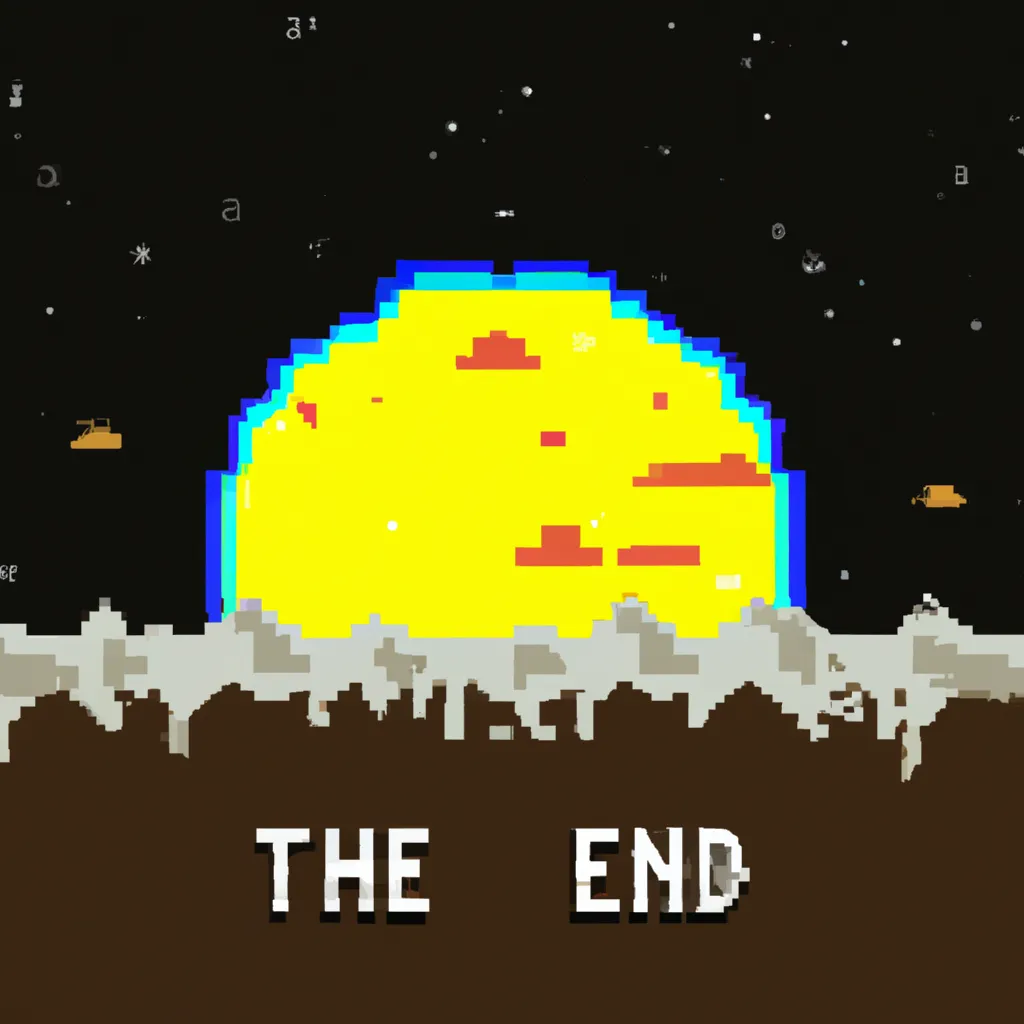 Prompt: the end of the world in pixel art