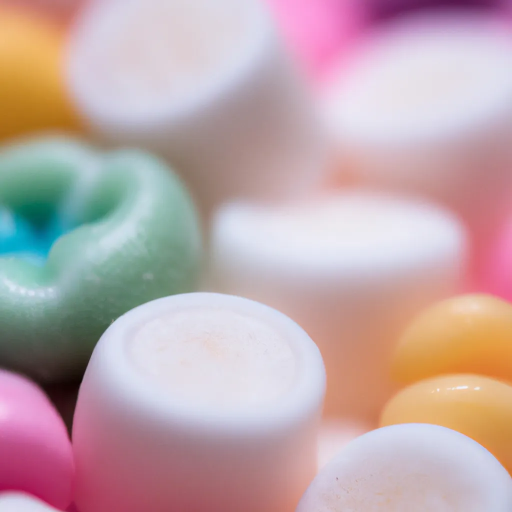 Prompt: A macro photograph of a landscape of candy