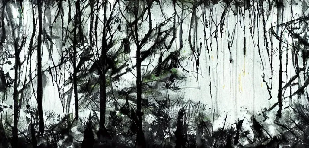 Prompt: eerie forest by Jock