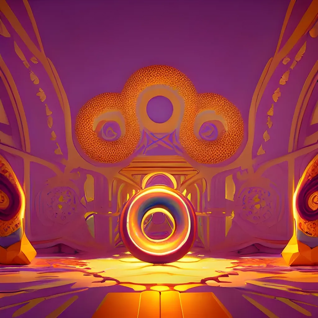 Prompt: Donut art nouveau rococo architecture WLOP triadic colors kinetic pointillism AppGameKit low poly hyperdetailed award-winning hyperrealistic volumetric lighting dynamic lighting 16K Moebius Hang Guangjian