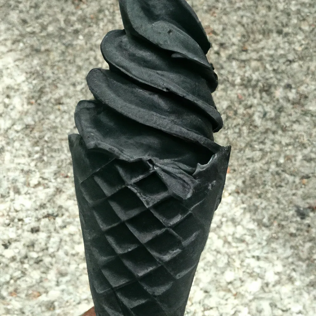 Prompt: Black ice cream