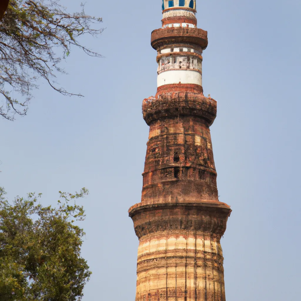 Prompt: Tajmahal at the top of the qutub minar 