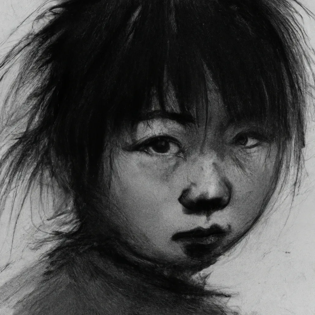 Girl With Messy Hair and Dirty Face, by Liu Xiaodong | OpenArt