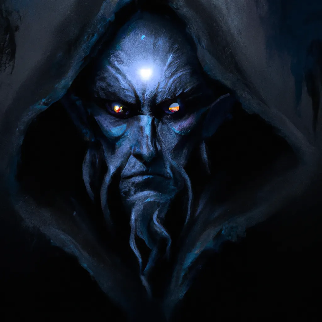 Prompt: A painting of a cloaked dark druid.
scary glowing eyes,
medium shot, concept art, trending on artstation 
by Michael Whelan fantasy digital art highly detailed