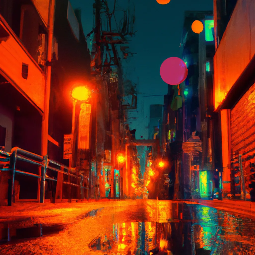 Prompt: multicolor photo of a street in Tokyo at night created at future in 4k ultra high resolution, with feeling of fun