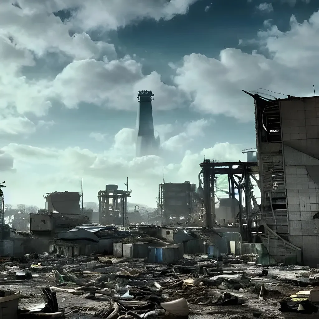 Prompt: wide angle 
dystopian wasteland 
with starving people 
dead animals 
with gorgeous symmetrical female characters 

abandoned derelict Paris
hyper realistic dark blue green sky
AI engineers creating Art installation to inspire everyone to Fix The World restore ecological balance
3D rendered rea
unreal engine