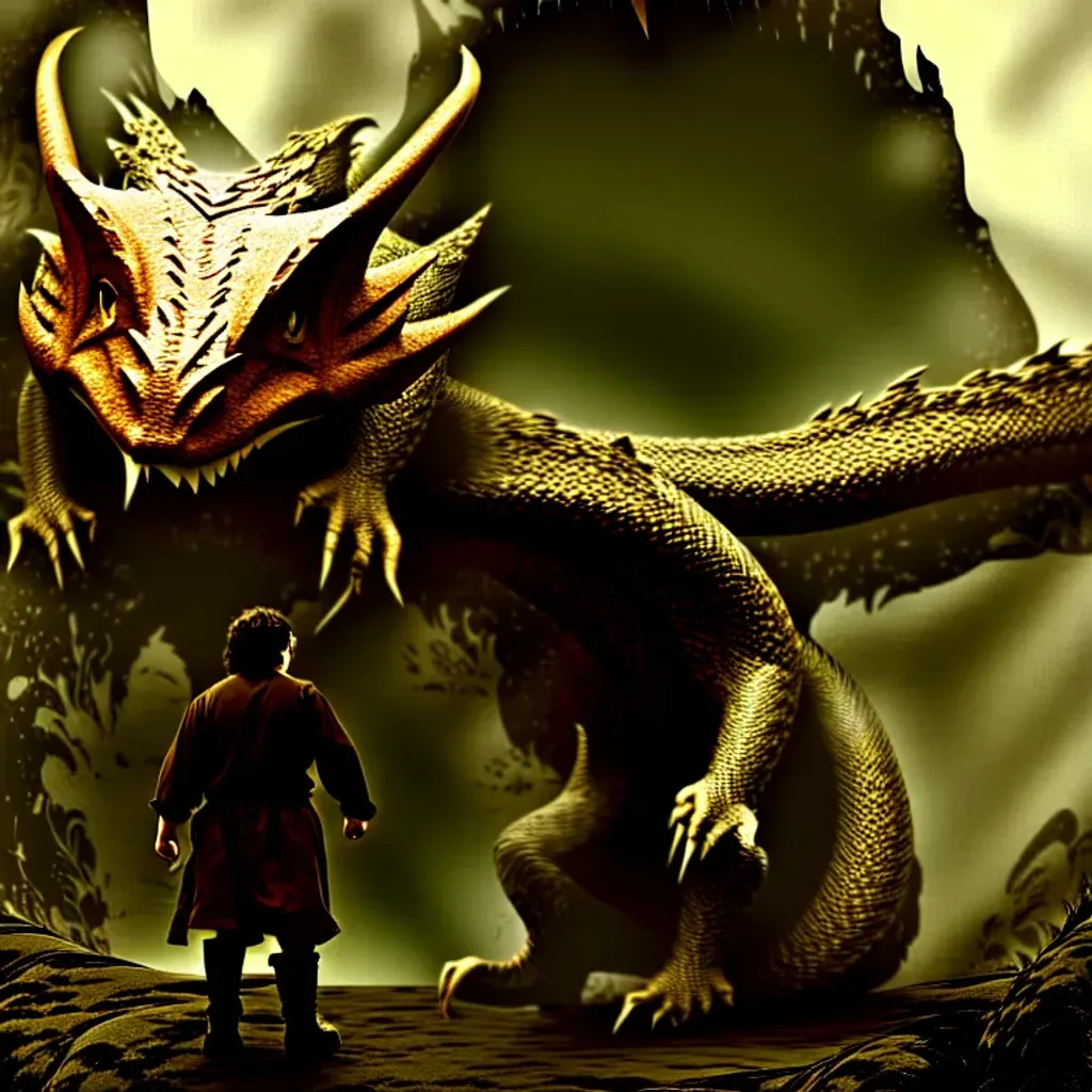 Prompt: the hobbit Dragon smaug