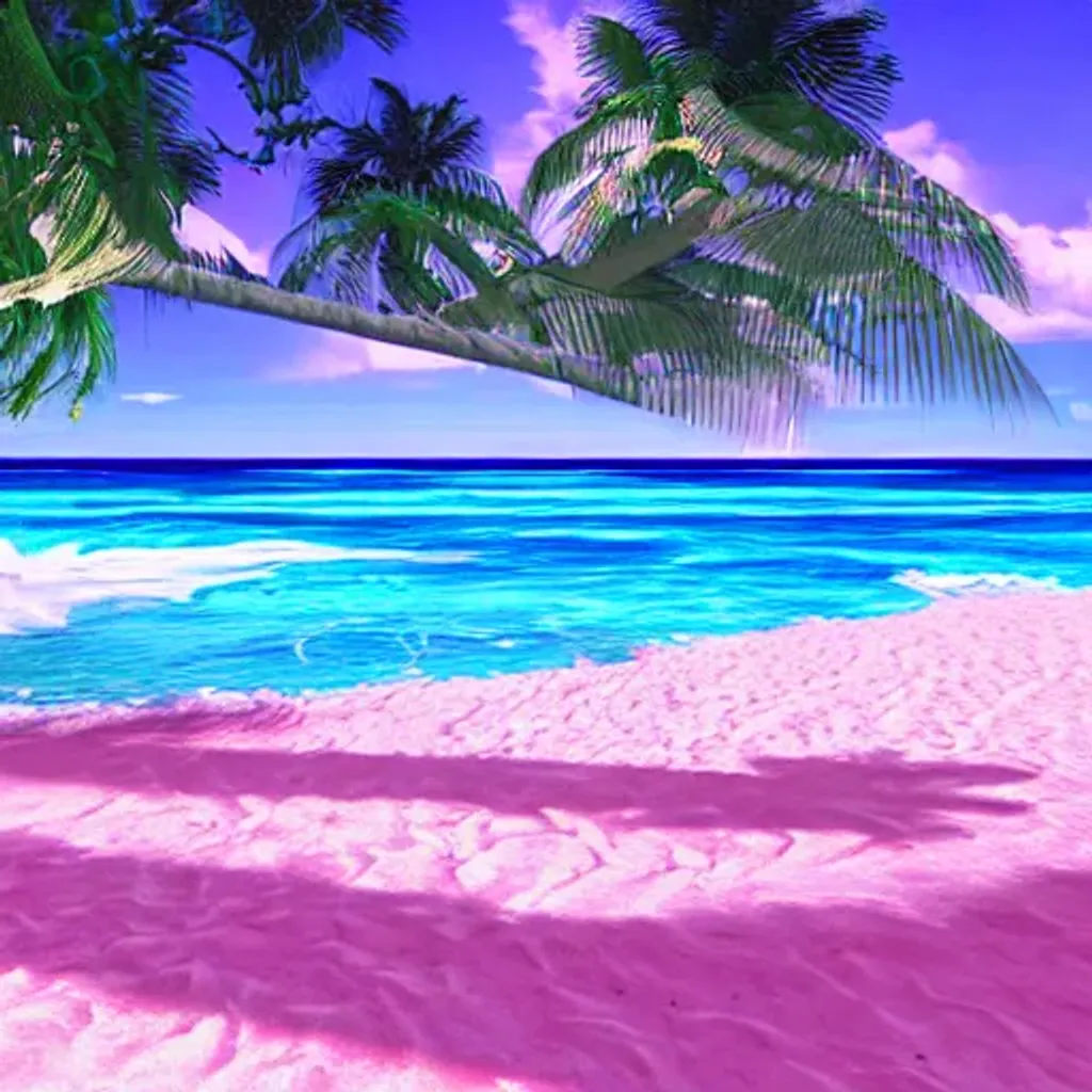 Prompt: summer beach vaporwave 