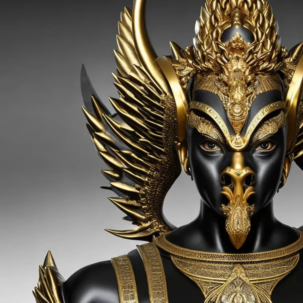 black and gold garuda bust, symmetrical, 16k, HDR, R... | OpenArt