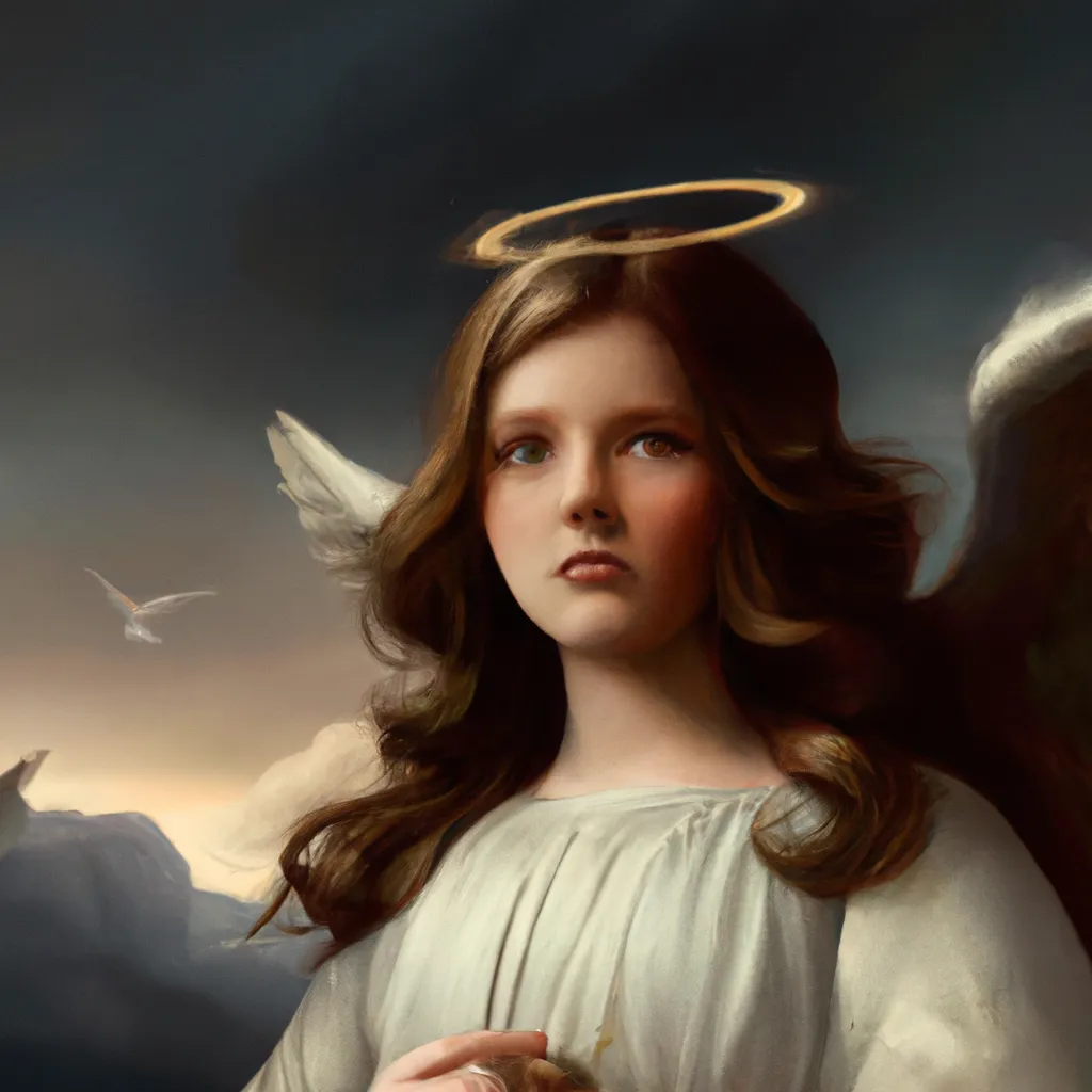 A dark female angel, soft detailed face, young glowi... | OpenArt