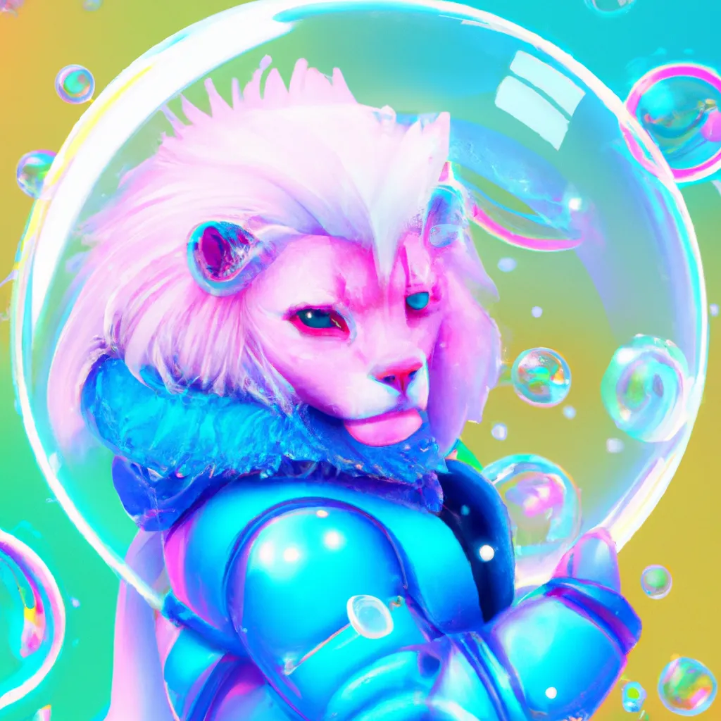 Prompt: character concept art of a cute young male anthropomorphic fluffy albino lion furry wearing cute holographic shiny winter outfit, soap bubble vaporwave background, over the shoulder shot | | cute - fine - face, pretty face, key visual, realistic shaded perfect face, fine details by stanley artgerm lau, wlop, rossdraws, james jean, andrei riabovitchev, marc simonetti, and sakimichan, trending on artstation