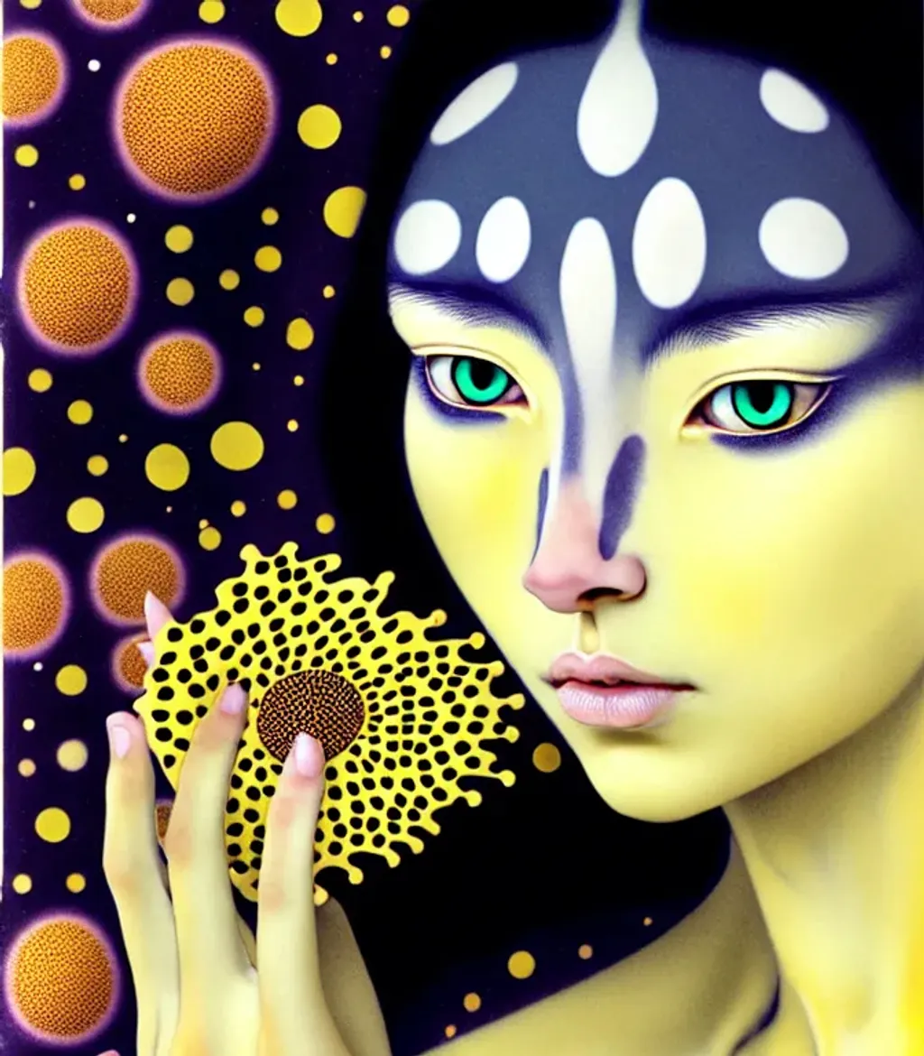 (( womancat shapeshifter)) indigo cream mustard pin... OpenArt