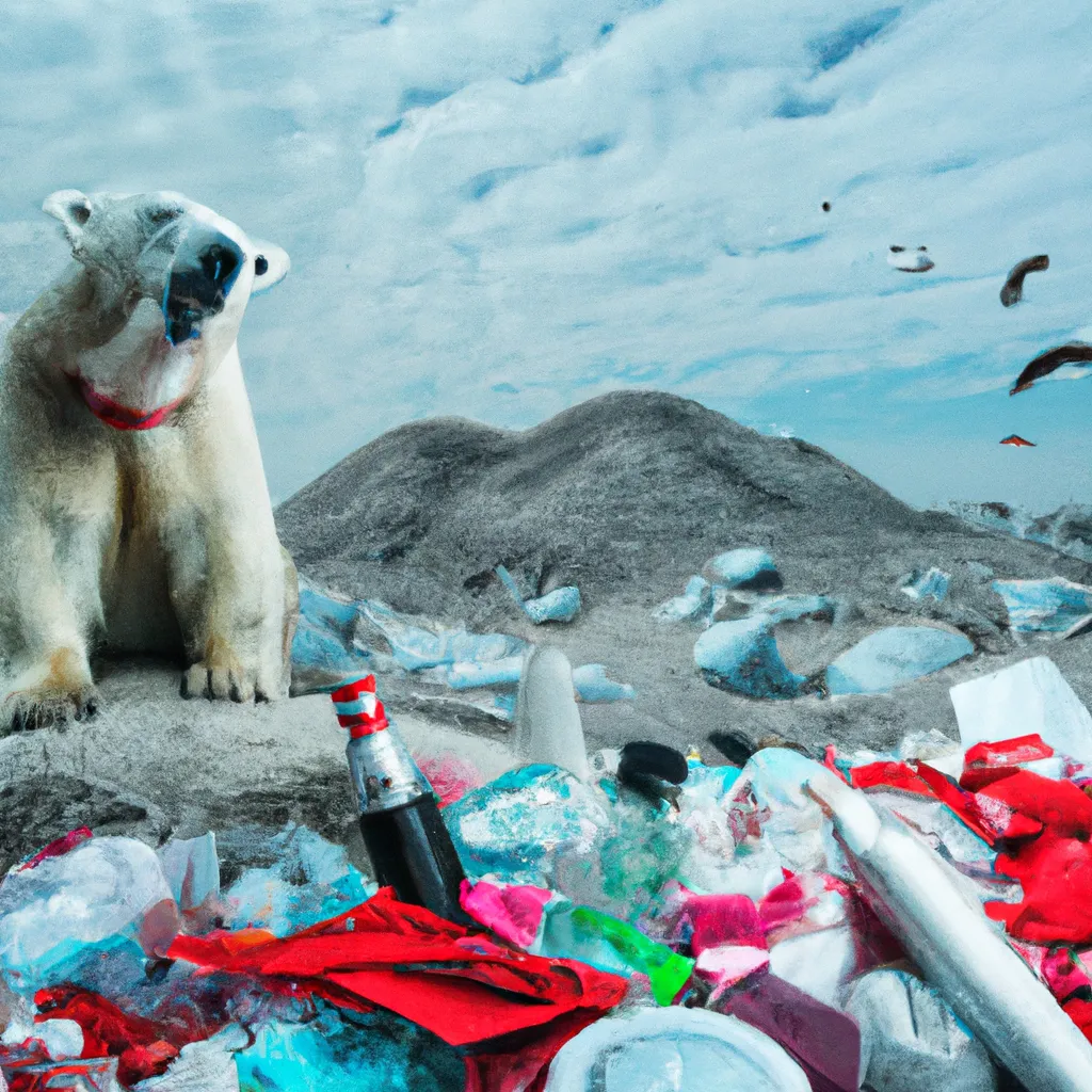 a polar bear drinking a coca-cola drink, on top of t... | OpenArt