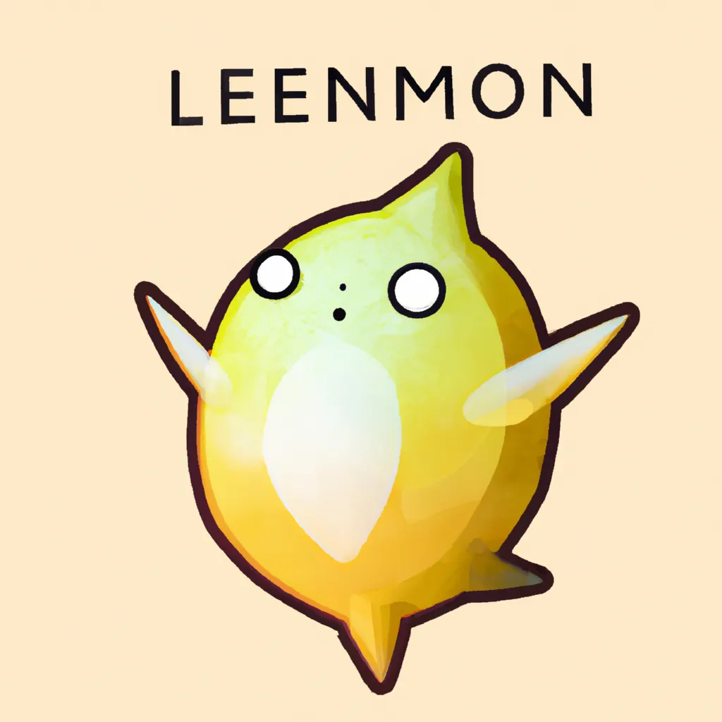 Prompt: a lemon pokemon character, rare pokemon evolved, legendary lemon pokemon, anime, cartoon, studio ghibli