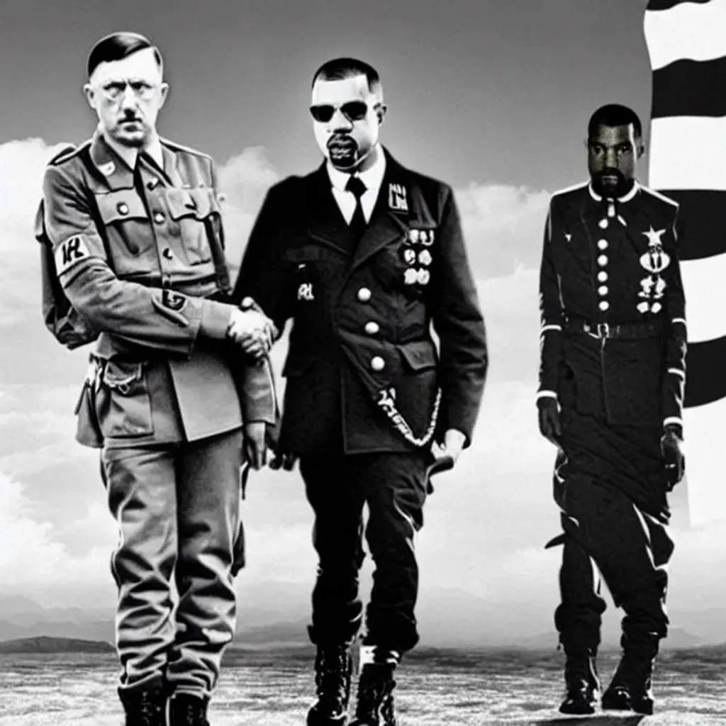 Prompt: Adolf Hilter Nazi Kanye West, ye