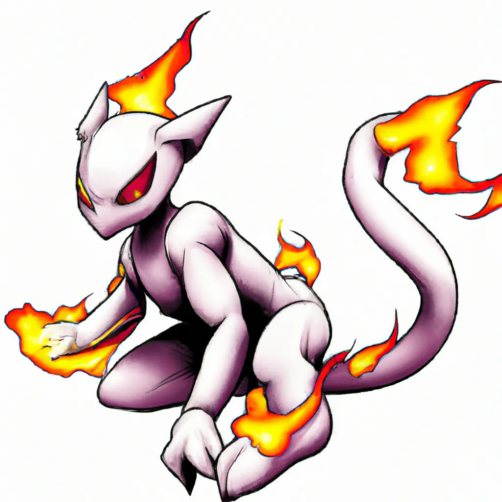 Prompt: Fire type mewtwo