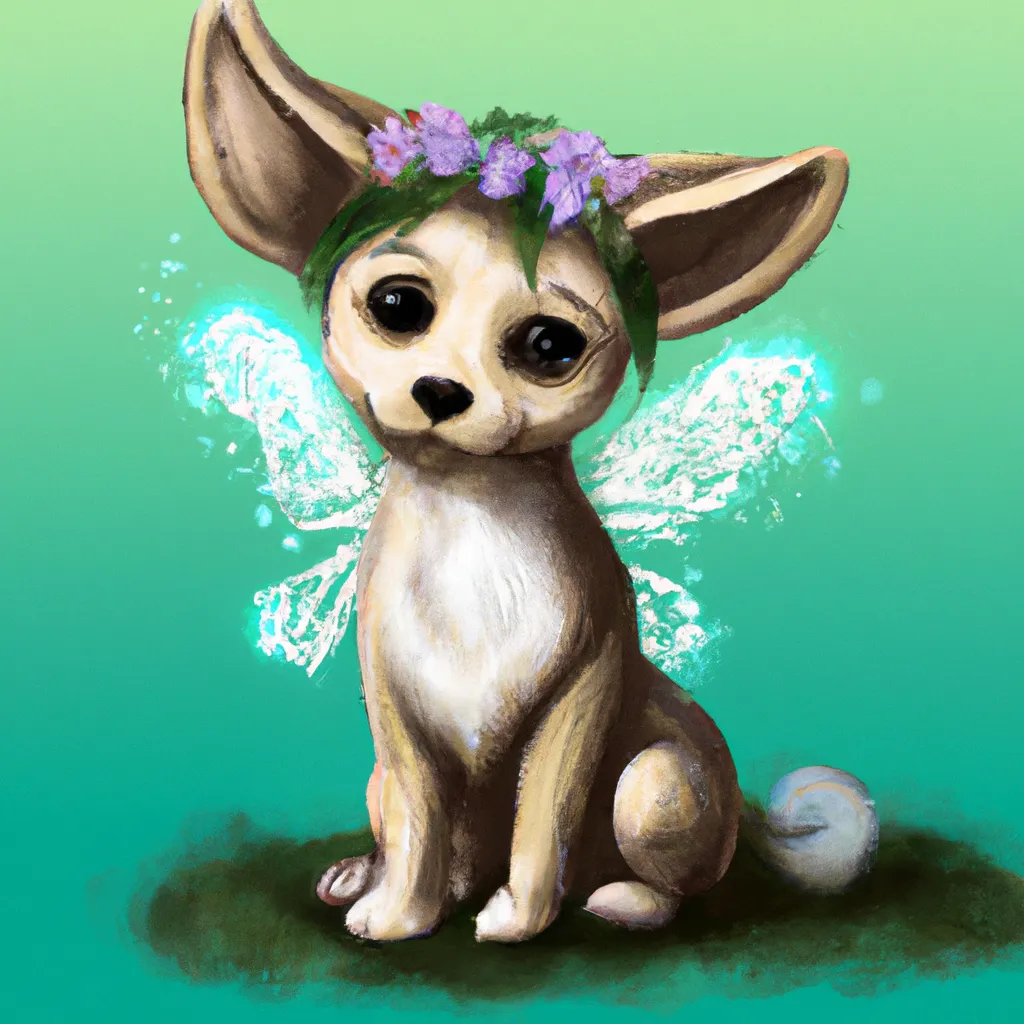 Prompt: cute fairy dog fantasy art