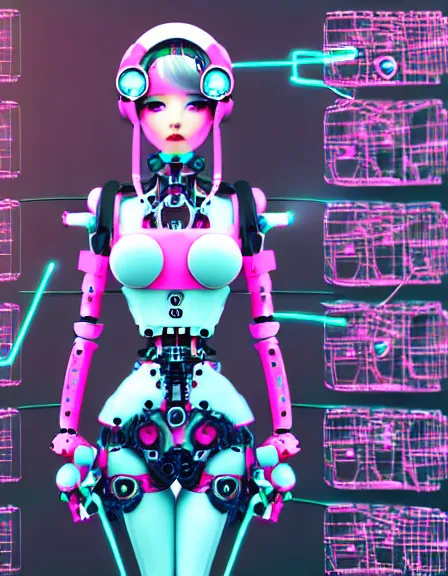 Cute Sexy Robot Android Punk Girl Submissive Choke Openart