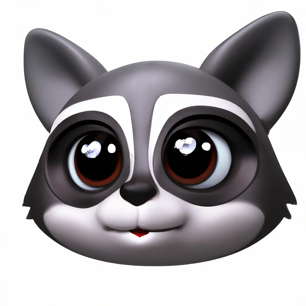 Prompt: cute adorable raccoon with anime eyes, solid white background, 3d emoji