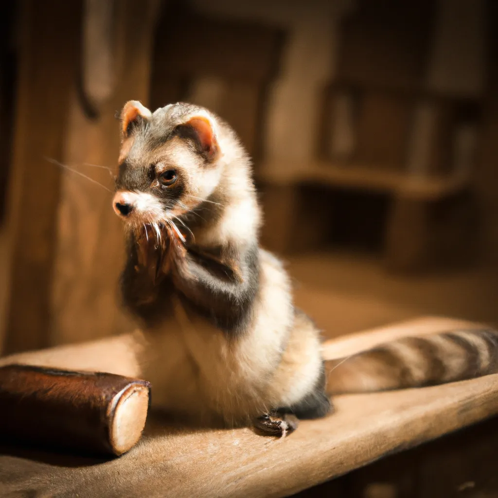 Prompt: a christian ferret is praying at church