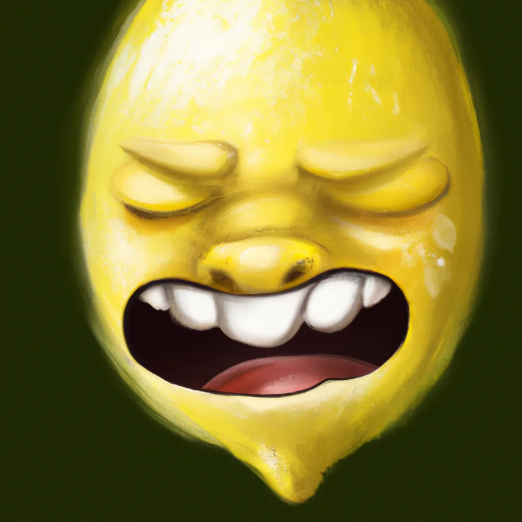 Prompt: A digital art of a lemon overlord that looks like a laughing emoji, digital art, trending on open art, trending on art station 