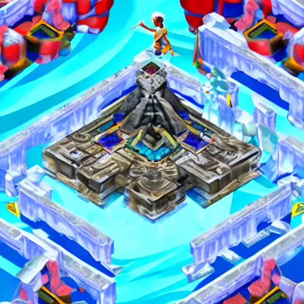 Prompt: Ice Snow Temple, Ice Zone Video Game, 3d Isometric, Blur-Face, I can't hear what you think.