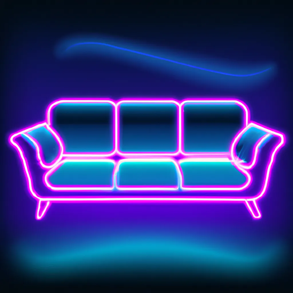 Prompt: sofa neon space vector