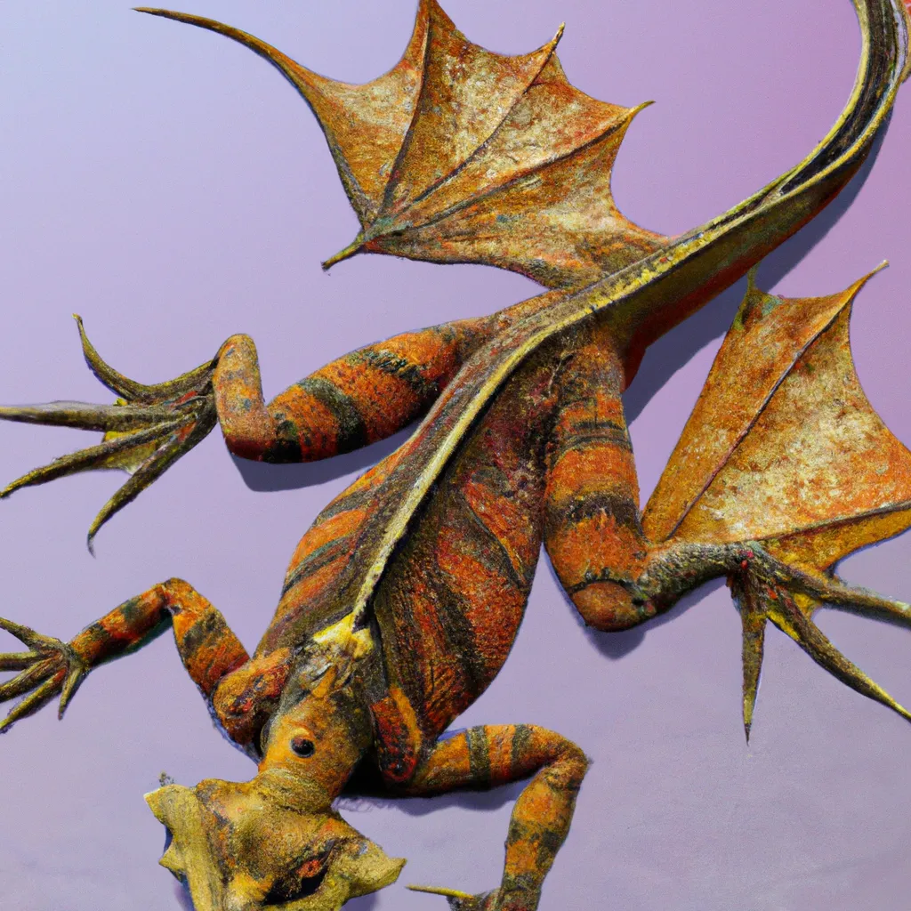 Prompt: gliding lizard-like skin, a chimera of Urvogel and Pteranodon, has wings like bats, salamander tail, underwater herbivores, lives both land and sea, habitat nearside sea tall forests, features developed for a swim. pre-historic, Full shot, Long shot, speculative evolution. Highly realistic accurate anatomical illustration, chimera bats, amazing colors and patterns on its skin, hyperrealistic