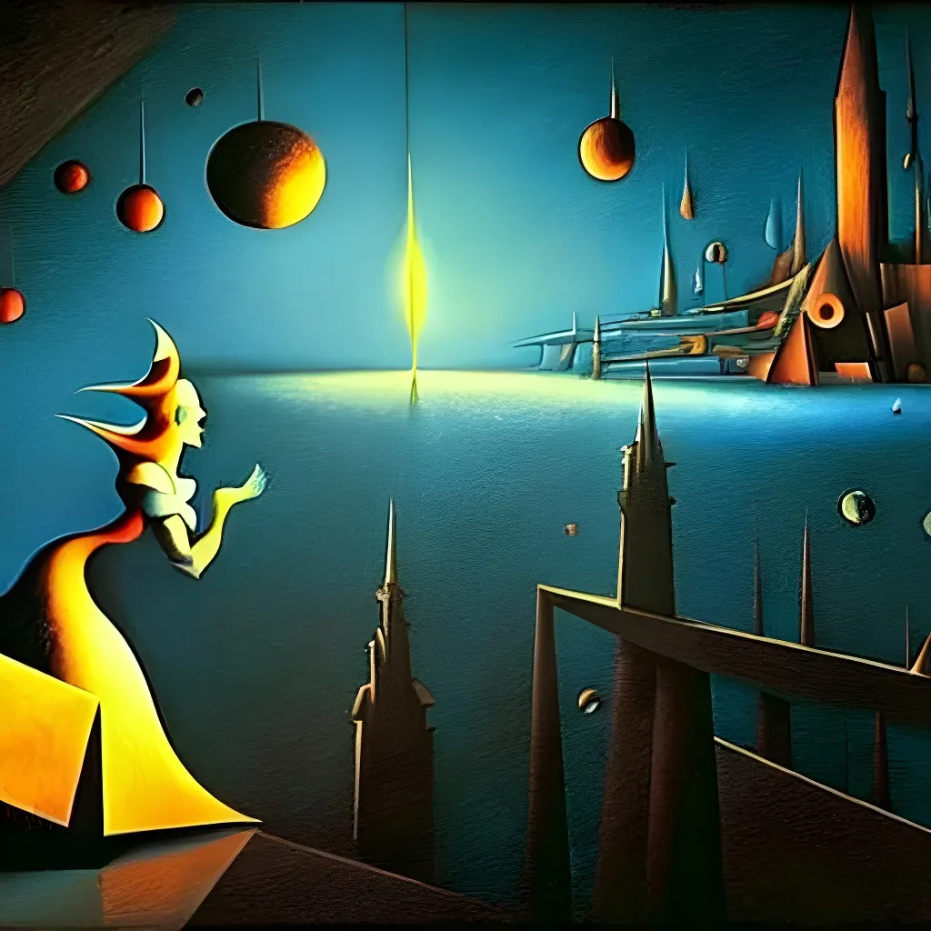 Prompt: Cinderella!

Impressive cubism Oil painting matte painting in the style of Dave McKean, Juan Gris, zdzisław beksiński, Tim Burton, Greg Rutkowski, Sho Murase, Dan Mumford. 

Inspired by outer space. 

Futuristic, epic, legendary,  cosmic, glowing, neon, cyberpunk, glitter, flashing, storms, milkyway, supernova, astronaut, space, galaxy, interstellar, universe, space, alien,  UFO, black hole, planets, holographic, astral, cinematic stunning intricate, mathematical, detailed, dramatic, atmospheric maximalist.