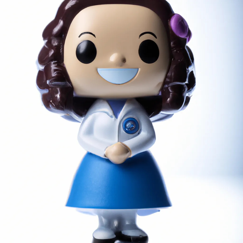 Prompt: Funko pop {Flo from Progressive Insurance} figurine, made of plastic, product studio shot, on a white background, diffused lighting, centered