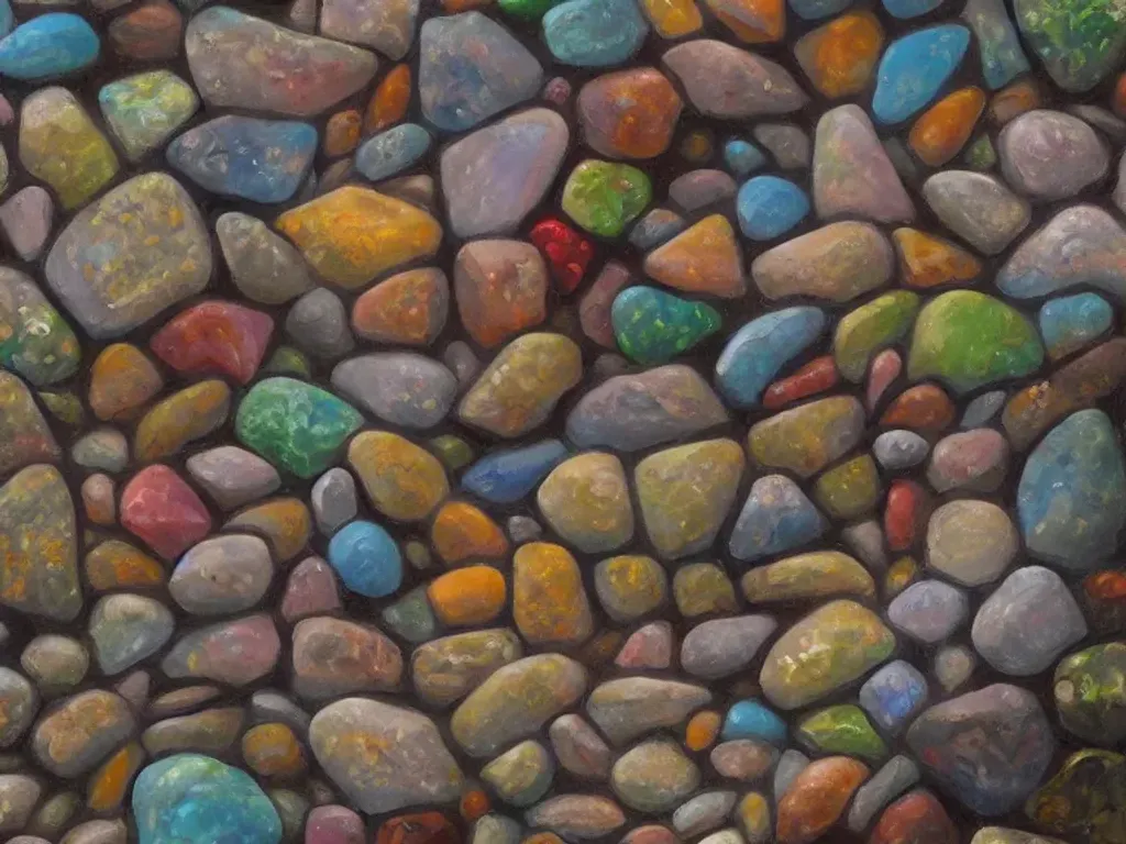 Prompt: Little stones, anime, oil painting, high resolution, cottagecore, ghibli inspired, 4k