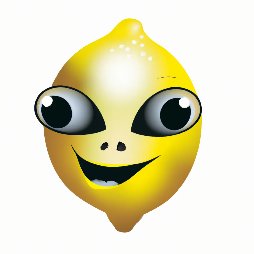 Prompt: Alien as a happy, smiling lemon