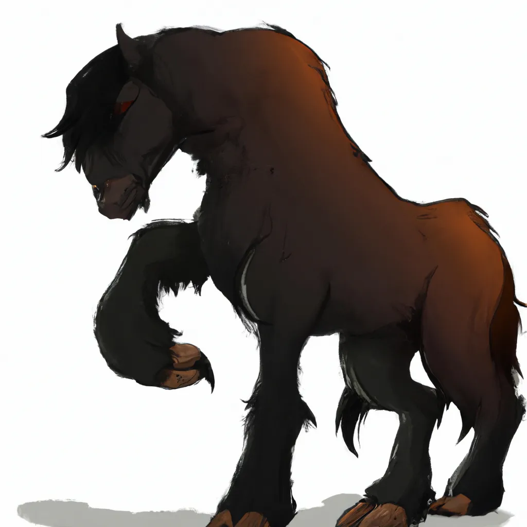 Prompt: Babbstesh the demon horse