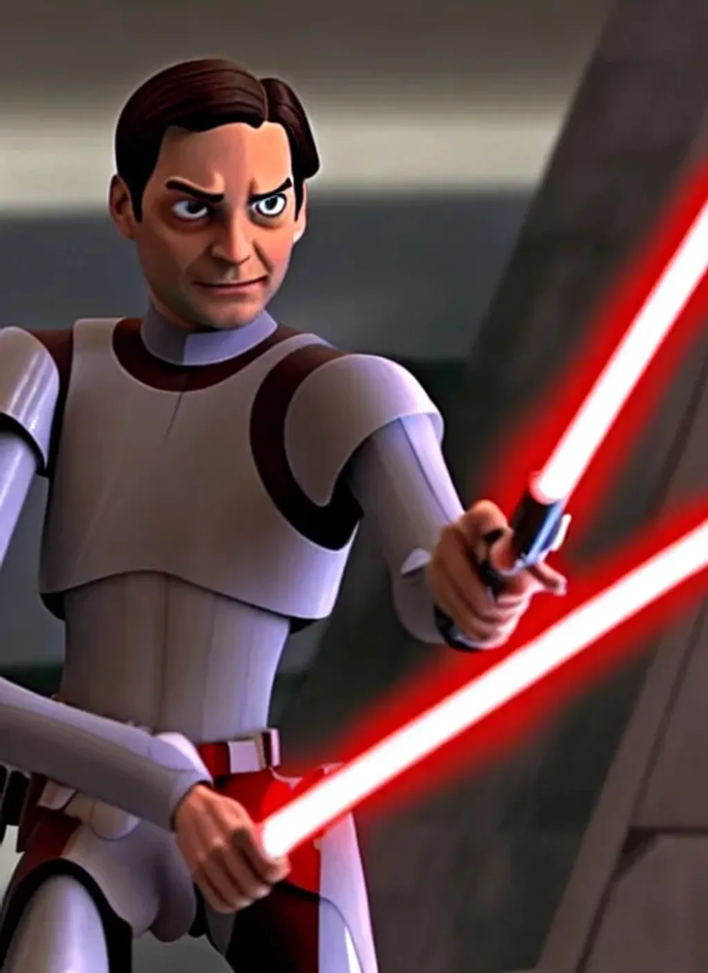 Prompt: Tobey Maguire in Star Wars: The Clone Wars (2008)