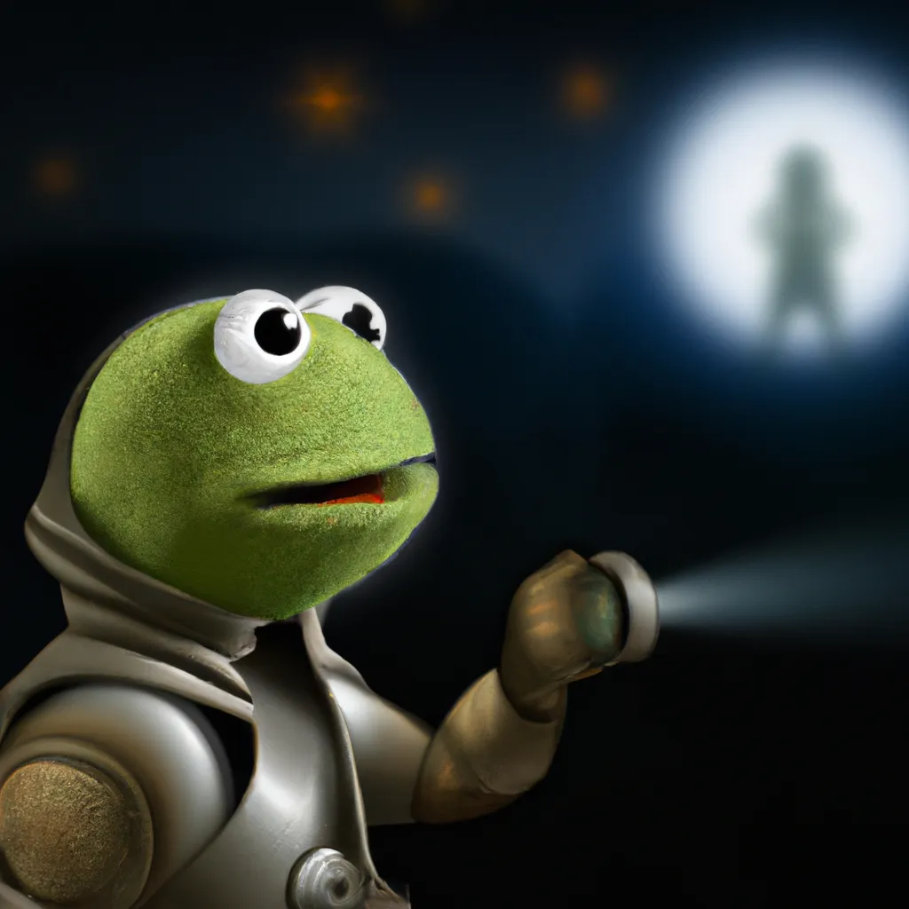 Prompt: Kermit the Frog in Star Wars