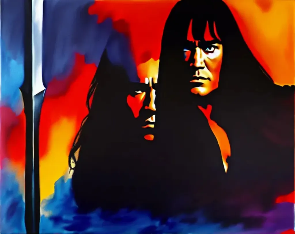 Prompt: Portrait of Conan the Barbarian abstract