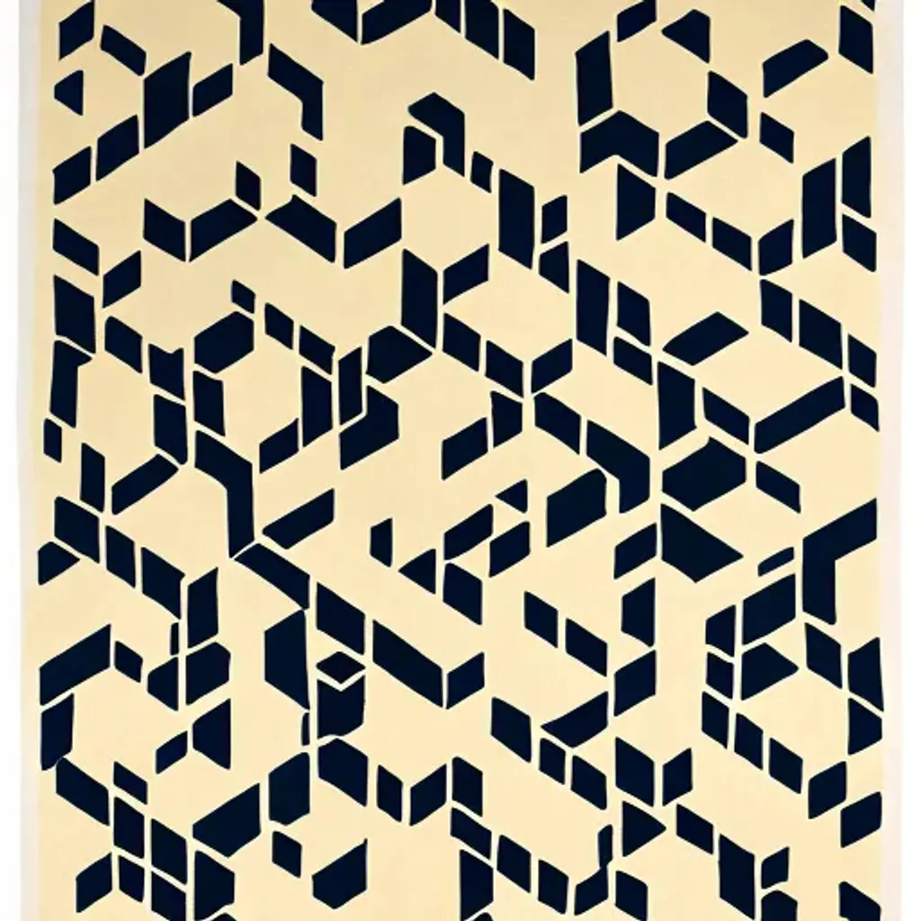 Prompt: Isometric cubes by [lucienne day|Florence Broadhurst]