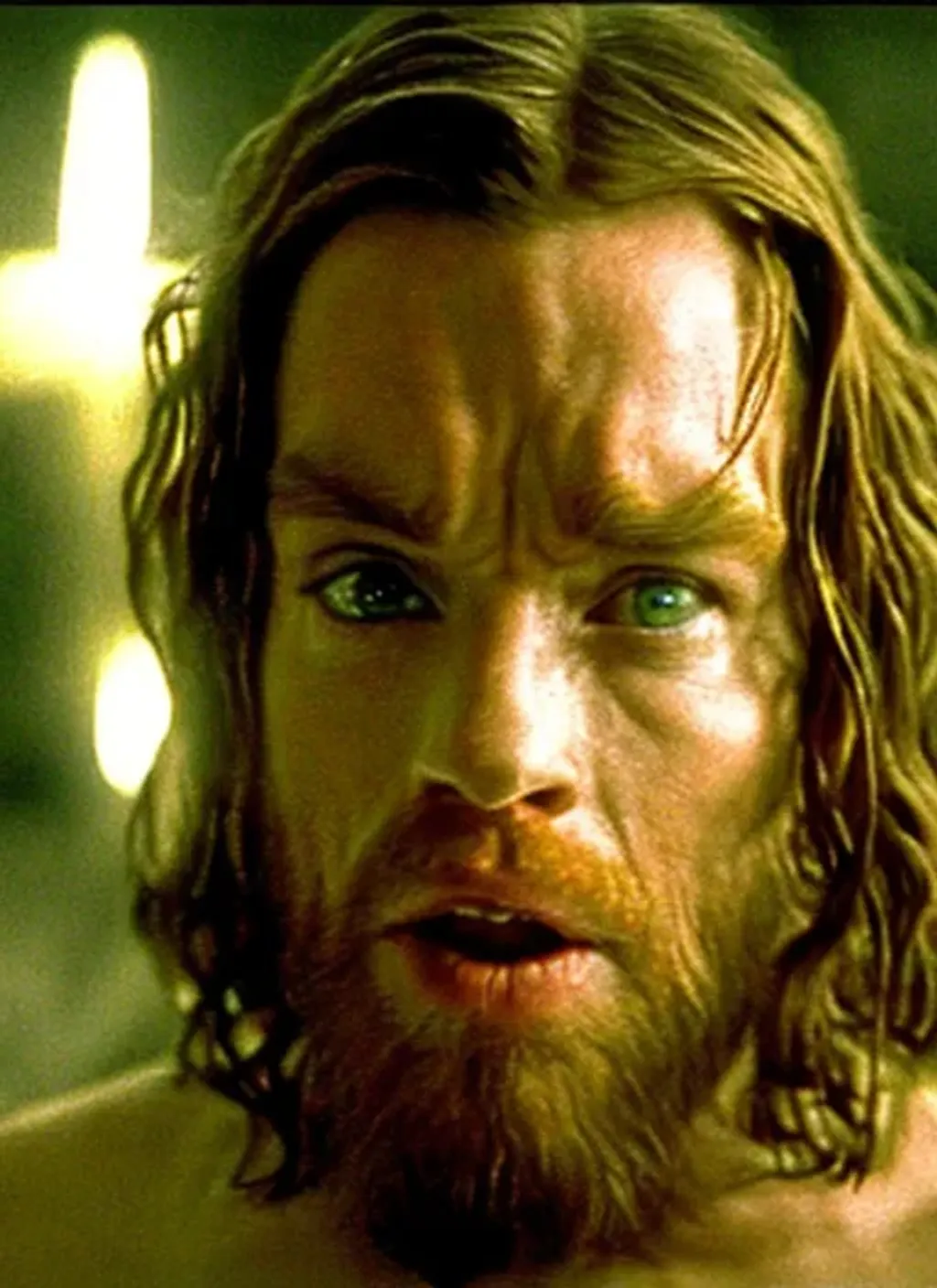 Prompt: Movie screenshot of Ewan McGregor as Jesus, 2005