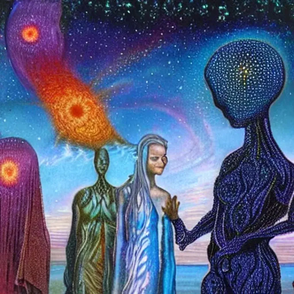 Prompt: Arcturians meeting humanity