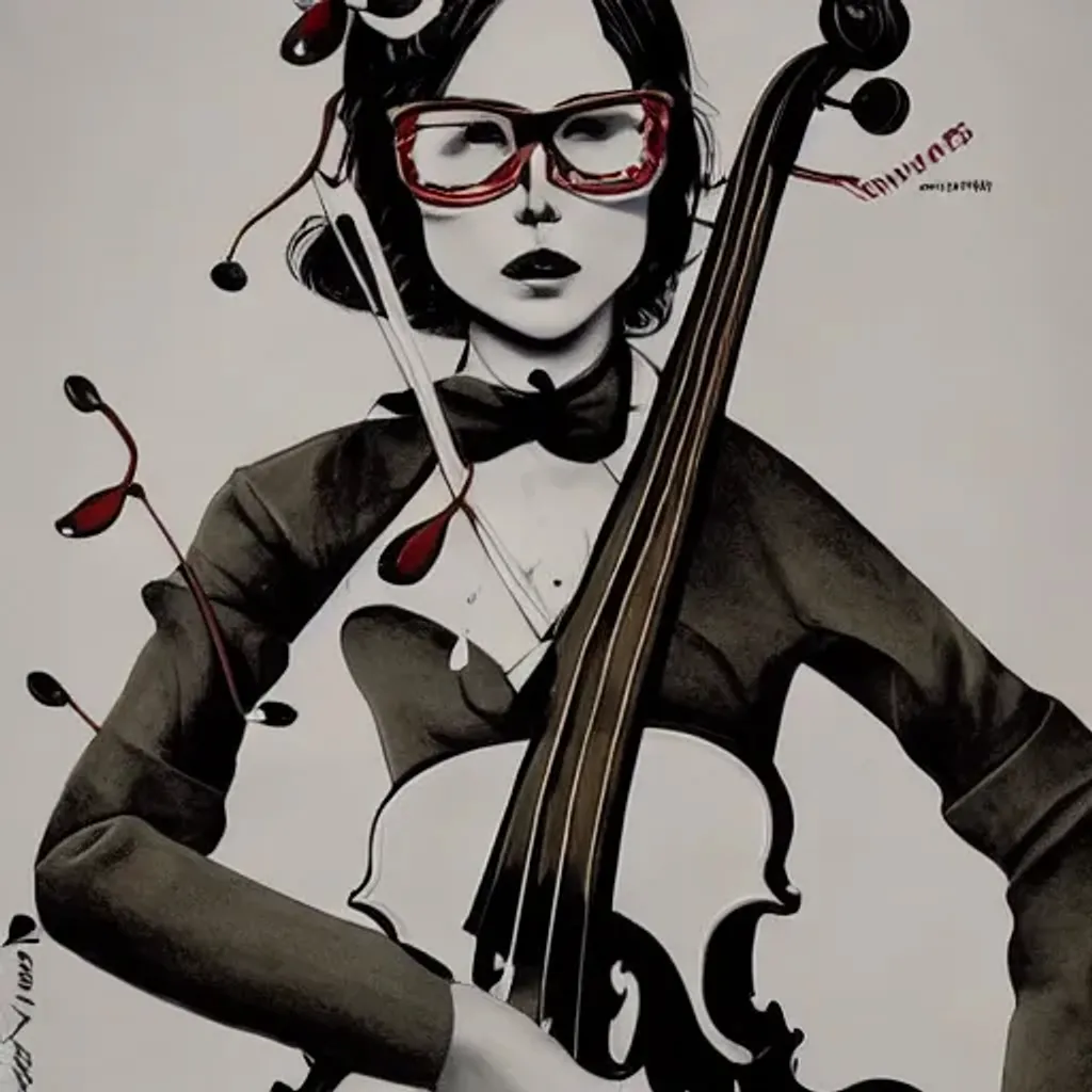 Prompt: umbrella academy Vanya white violin by Gabriel Bá, James Jean