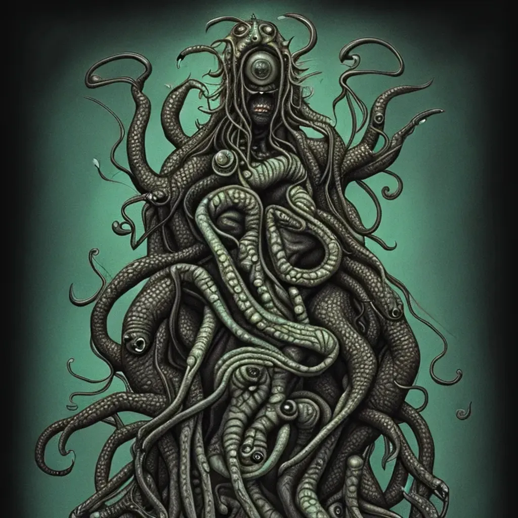 Prompt: a  lovecraftian deity , highly detailed, surreal, scary, realistic by Sam Dunn