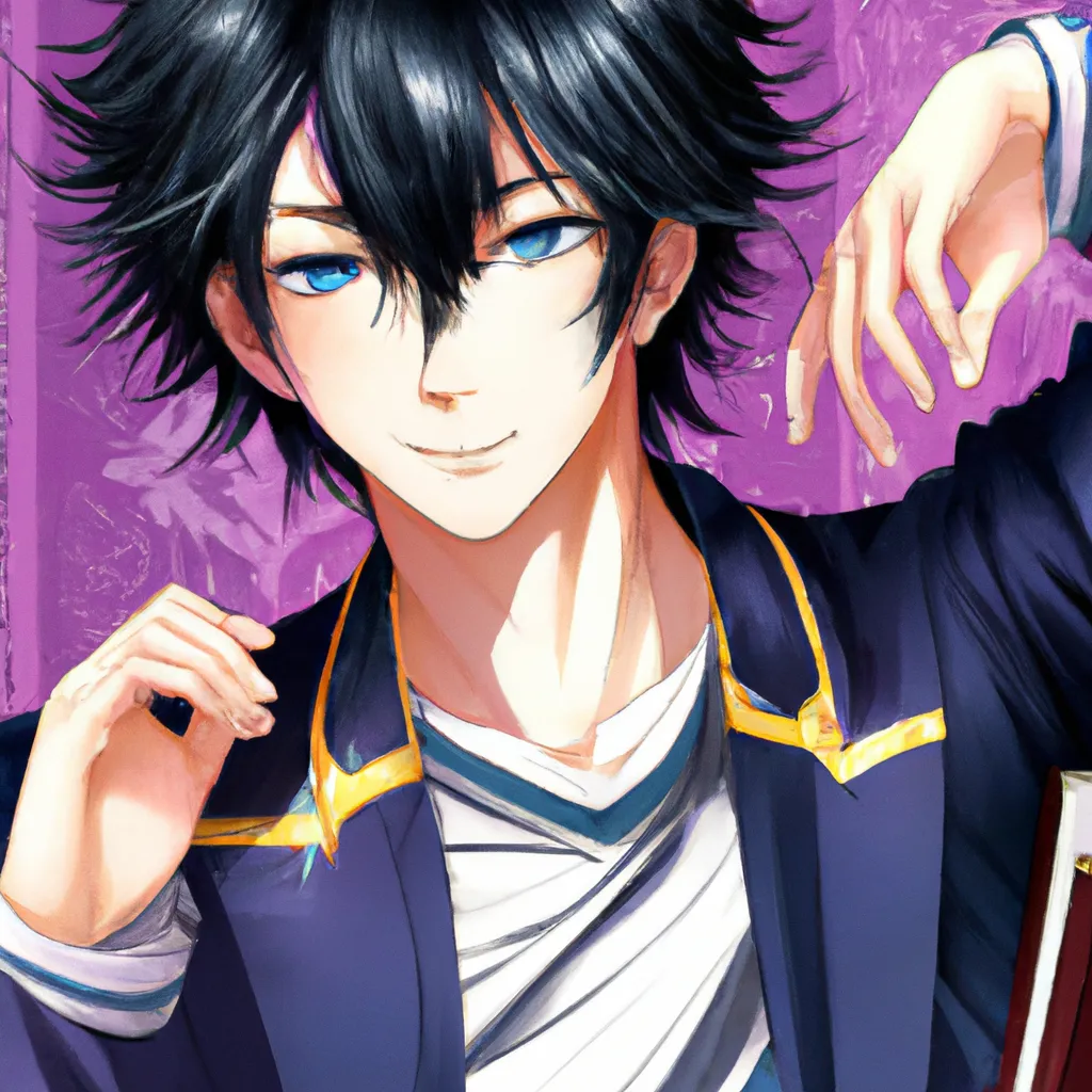 anime boy, black hair, blue eyes, attractive, hot, r... | OpenArt