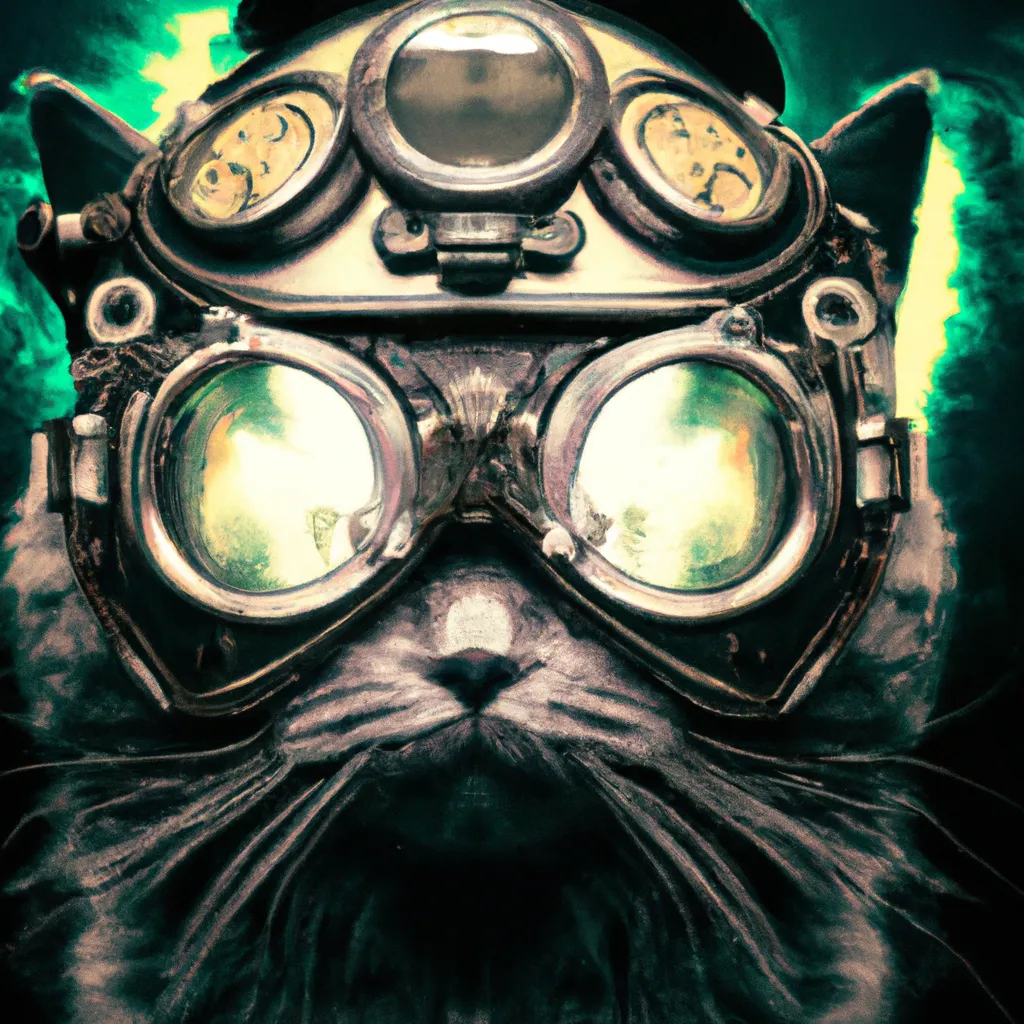 Prompt: A cat wearing steampunk googles and wearing a 1940s pilot hat, by Akihito Yoshida, by Andy Warhol, Cinematic, Color Grading, Editorial Photography, Lumen Reflections, Screen Space Reflections, Diffraction Grading, insanely detailed and intricate, hypermaximalist, elegant, ornate, hyper realistic, super detailed