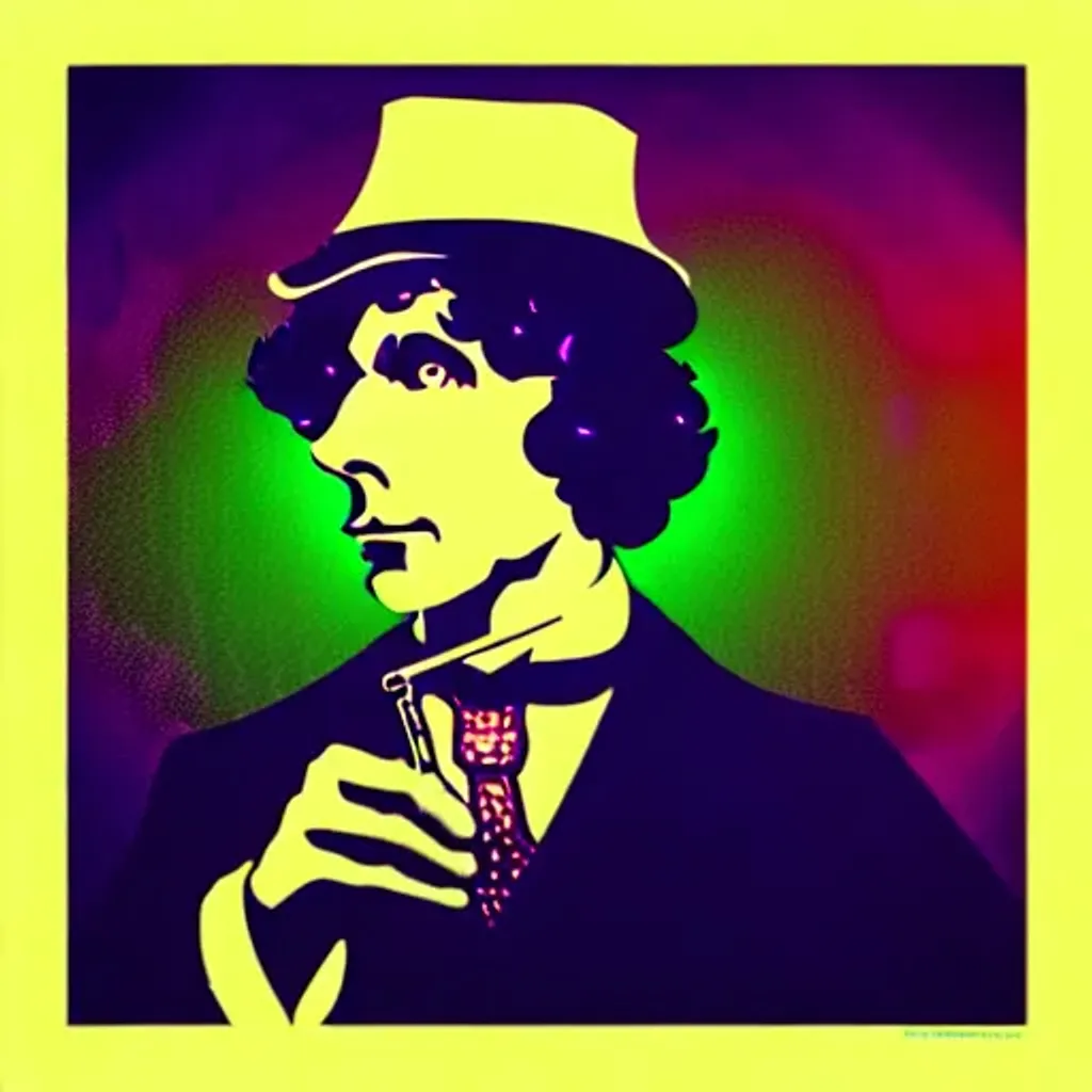 Prompt: Psychedelic Sherlock Holmes at a rave