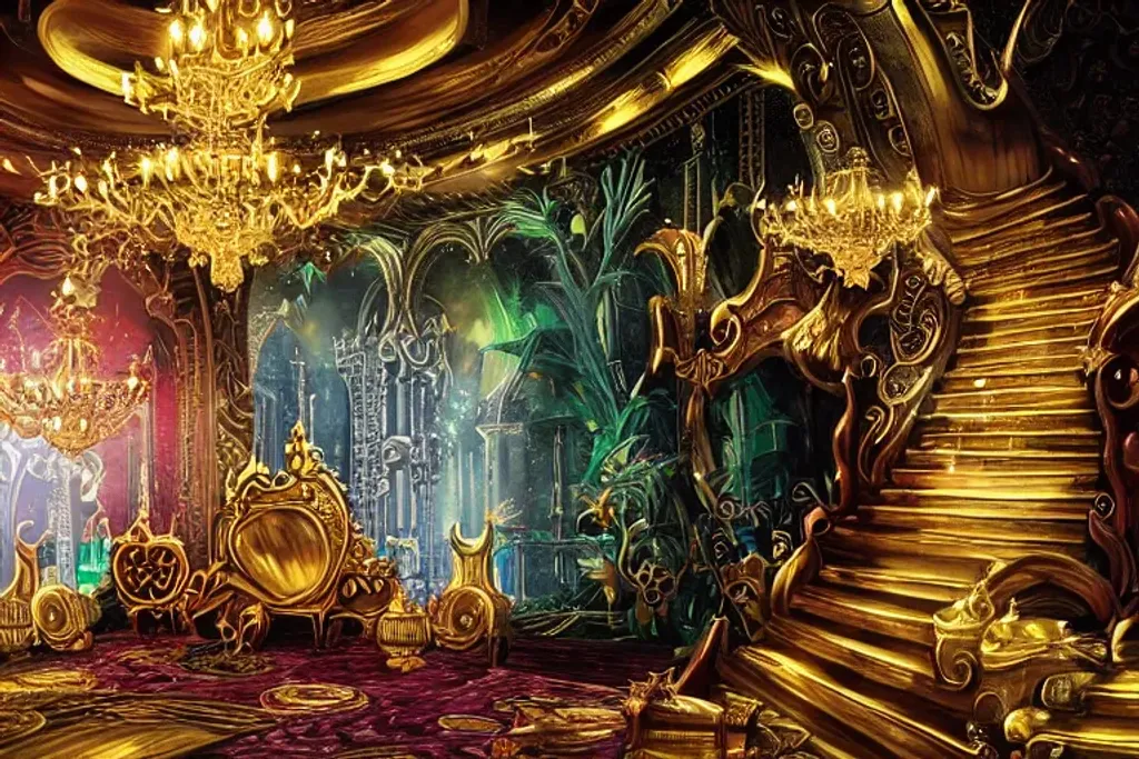 Prompt: gold palace fantasy background.