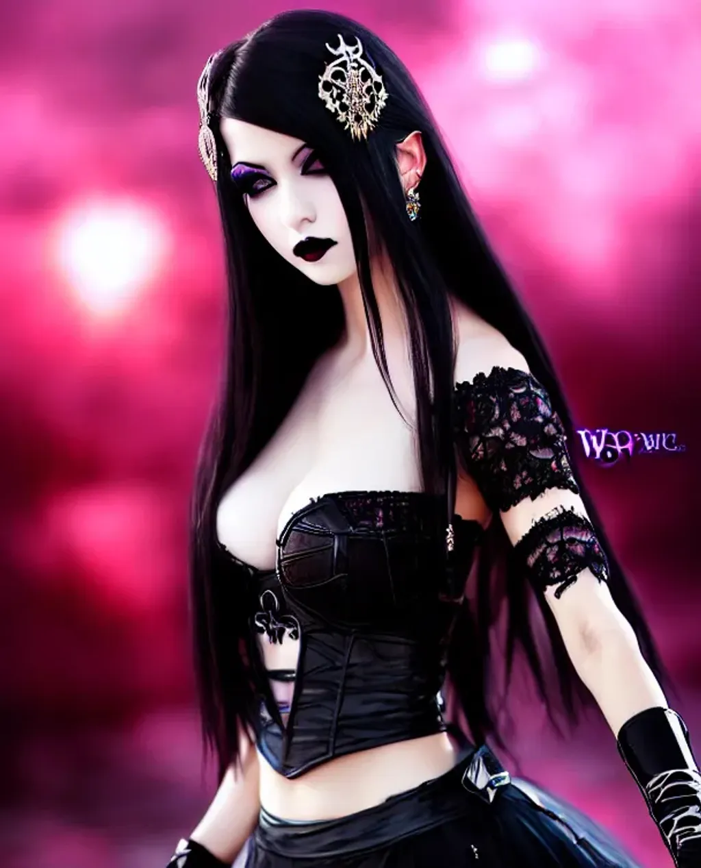 Prompt: Goth princess by wlop