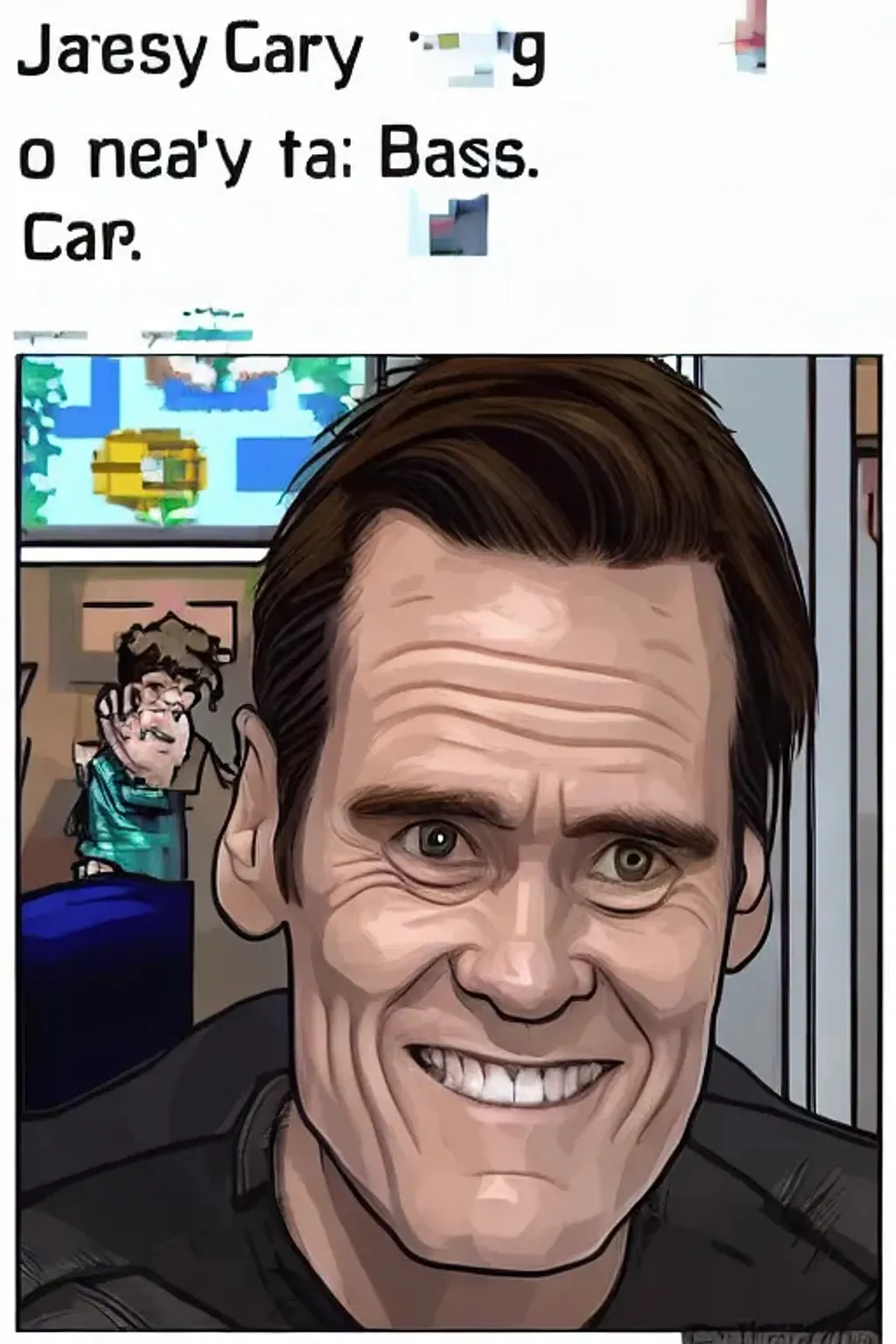 Prompt: jim carrey in gameboy 