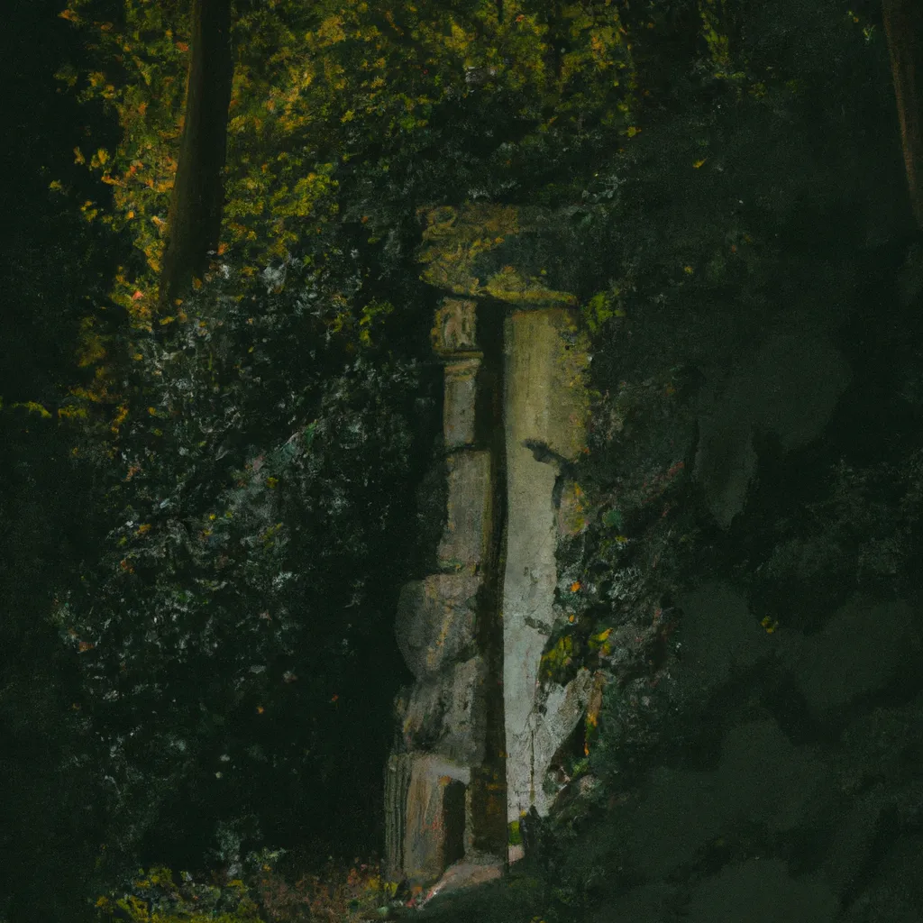 Prompt: secret entrance in the woods