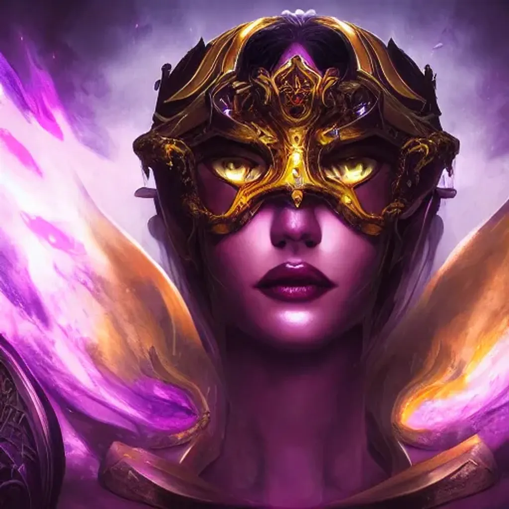 Prompt: dark paladin portrait, boris vellejo, painting a masterpiece, 8k resolution, dark fantasy concept art, dynamic lighting, hyperdetailed, intricately detailed, Splash screen art, deep color, Unreal Engine, volumetric lighting, purple and yellow complementary colours